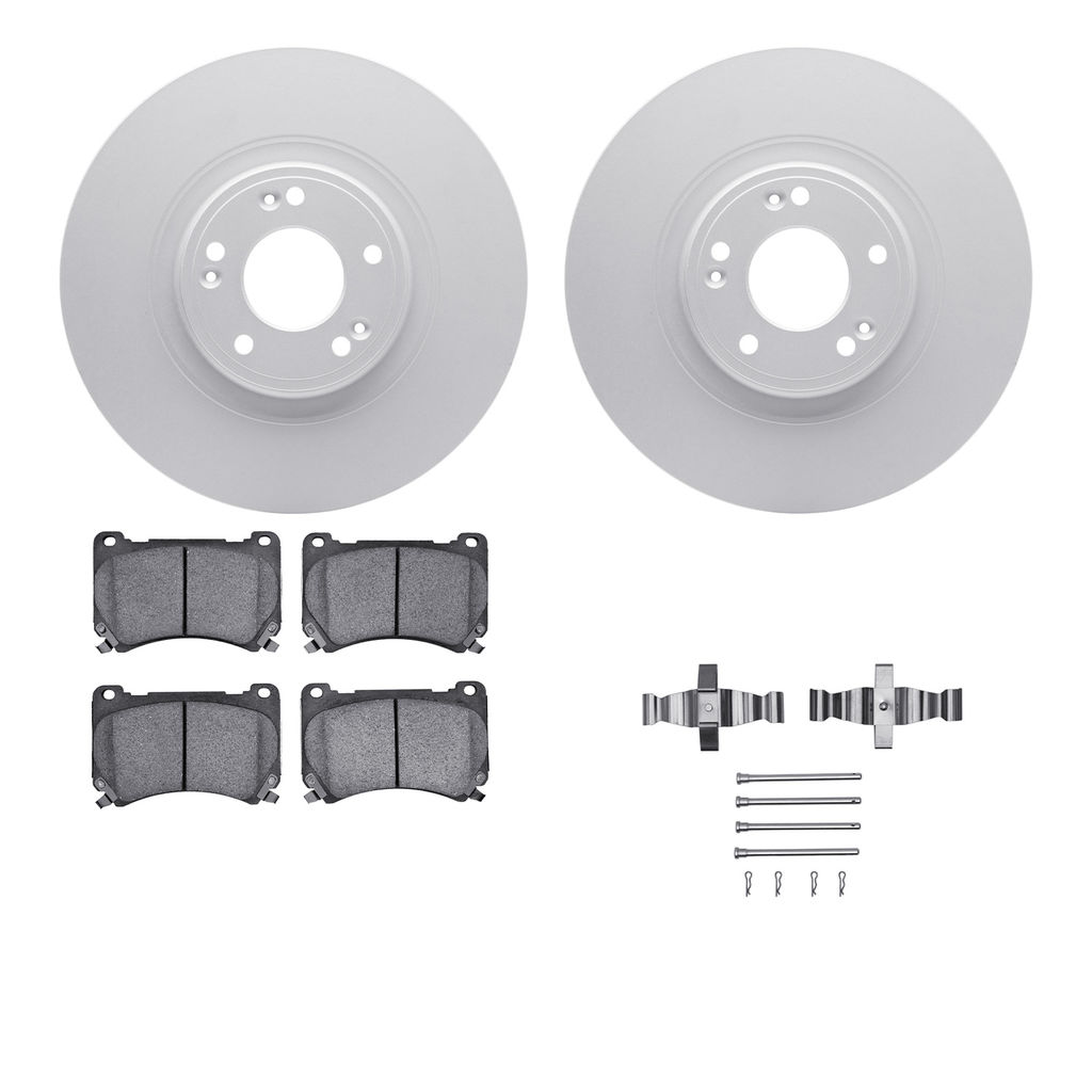 Dynamic Friction 4512-03135 - Brake Kit - Geostop Rotors and 5000 Advanced Brake Pads (Ceramic) with Hardware