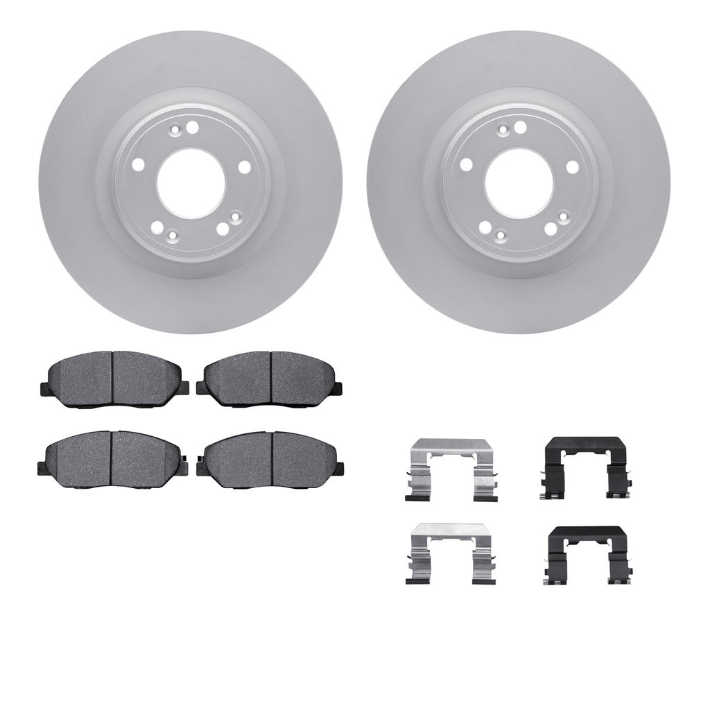 Dynamic Friction 4512-03138 - Brake Kit - Geostop Rotors and 5000 Advanced Brake Pads (Ceramic) with Hardware