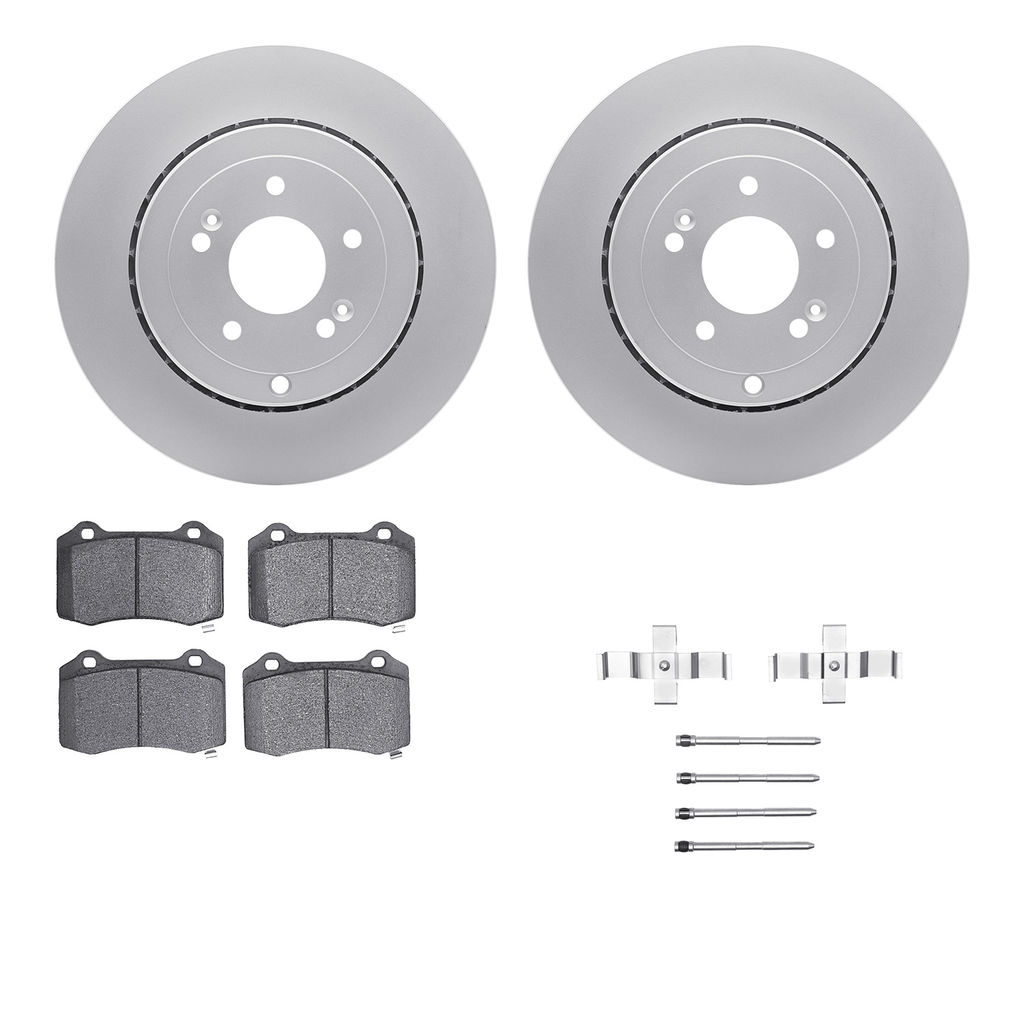 Dynamic Friction 4512-03139 - Brake Kit - Geostop Rotors and 5000 Advanced Brake Pads (Ceramic) with Hardware