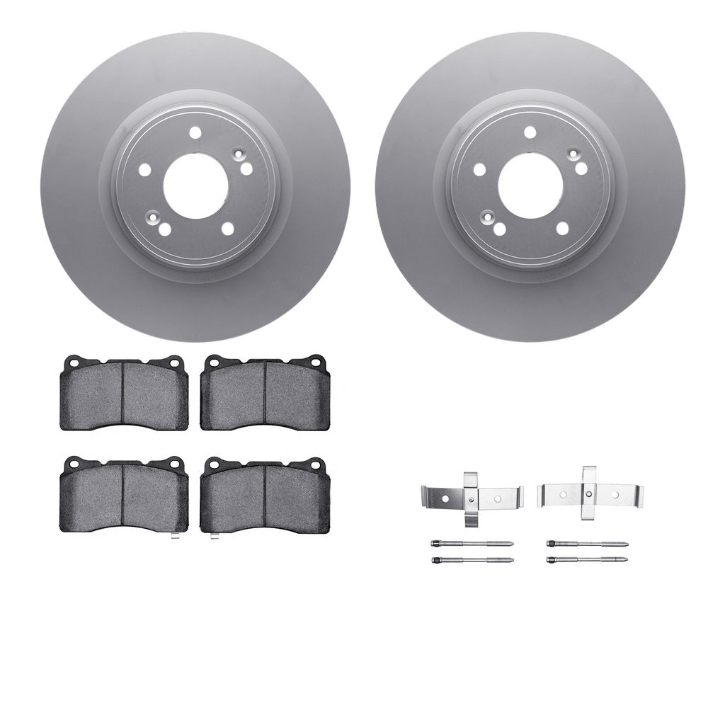 Dynamic Friction 4512-03141 - Brake Kit - Geostop Rotors and 5000 Advanced Brake Pads (Ceramic) with Hardware