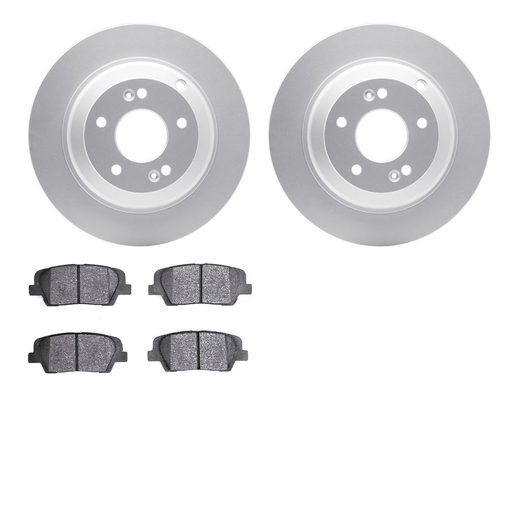 Dynamic Friction 4512-03142 - Brake Kit - Geostop Rotors and 5000 Advanced Brake Pads (Ceramic) with Hardware