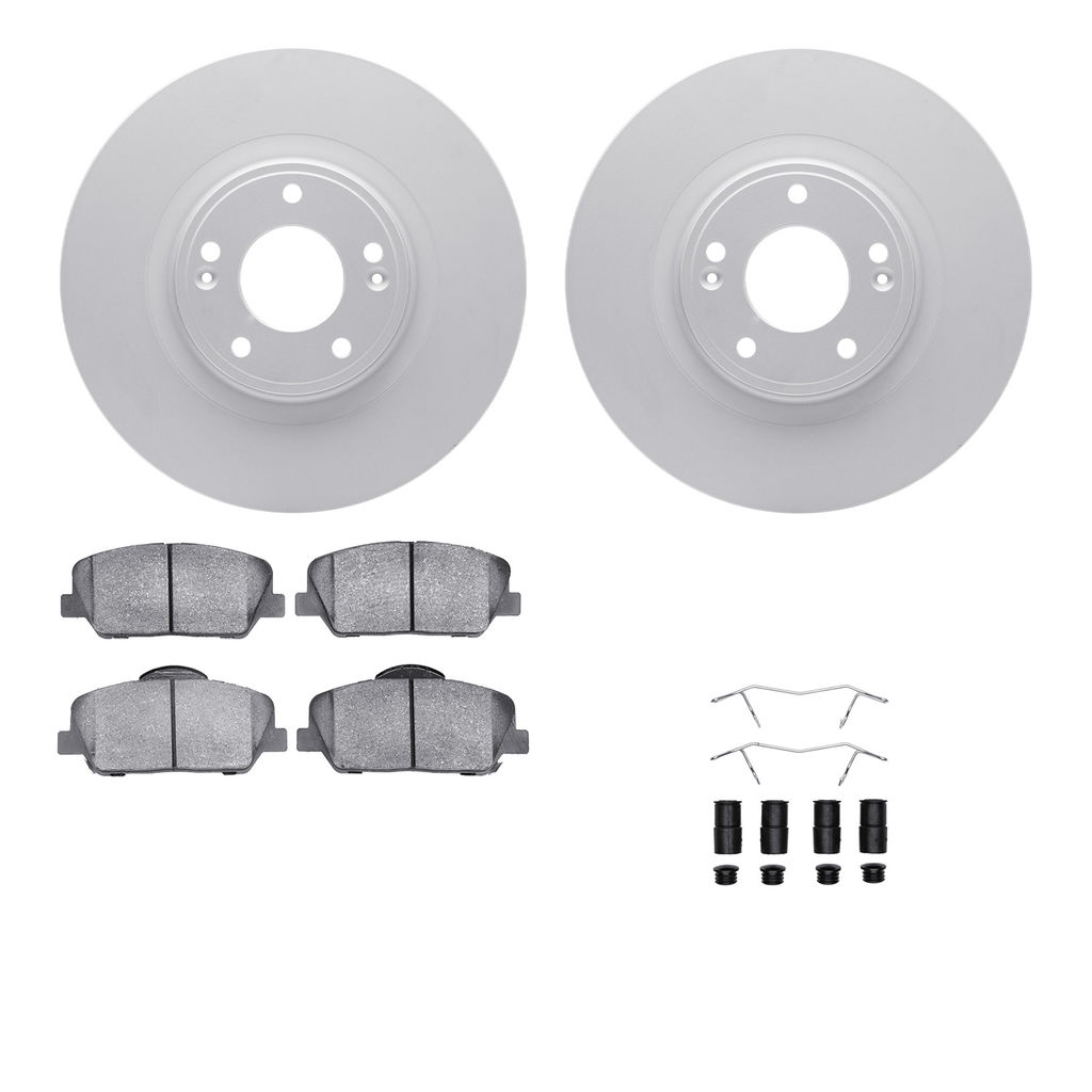 Dynamic Friction 4512-03143 - Brake Kit - Geostop Rotors and 5000 Advanced Brake Pads (Ceramic) with Hardware