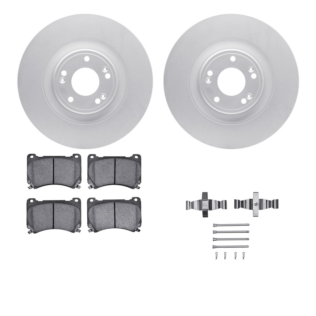 Dynamic Friction 4512-03145 - Brake Kit - Geostop Rotors and 5000 Advanced Brake Pads (Ceramic) with Hardware