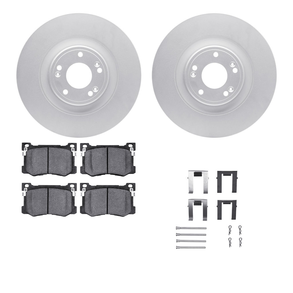 Dynamic Friction 4512-03146 - Brake Kit - Geostop Rotors and 5000 Advanced Brake Pads (Ceramic) with Hardware