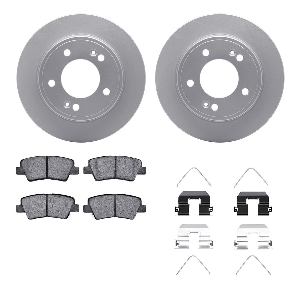 Dynamic Friction 4512-03147 - Brake Kit - Geostop Rotors and 5000 Advanced Brake Pads (Ceramic) with Hardware