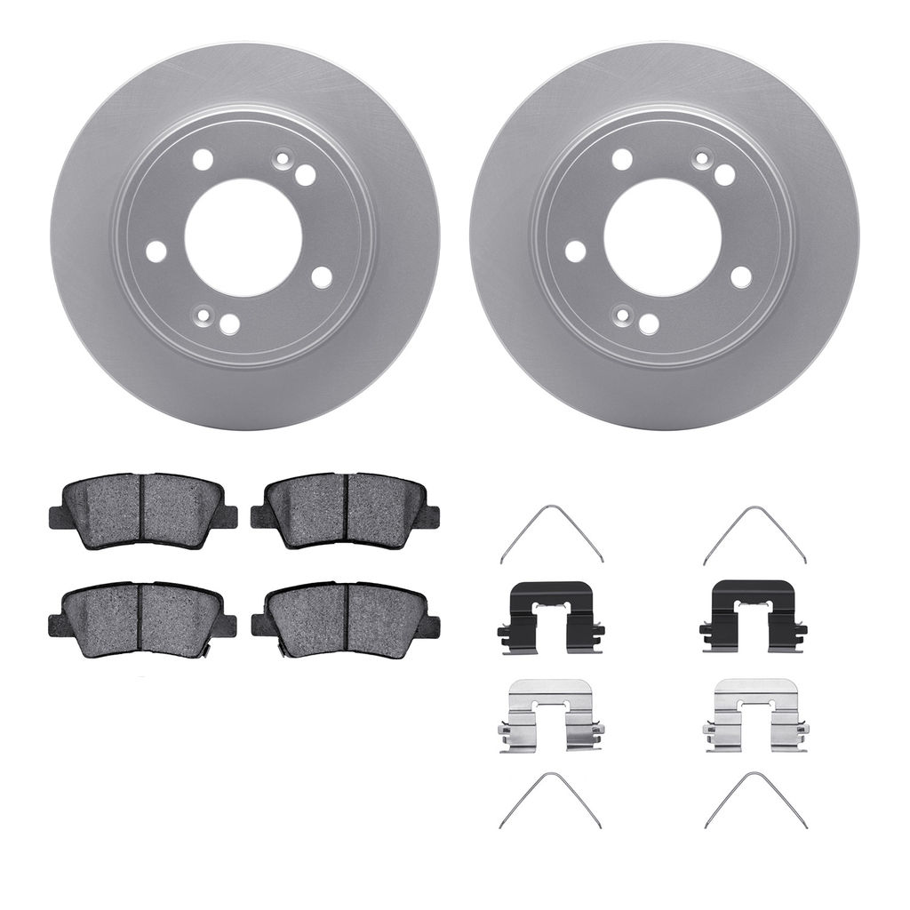 Dynamic Friction 4512-03148 - Brake Kit - Geostop Rotors and 5000 Advanced Brake Pads (Ceramic) with Hardware