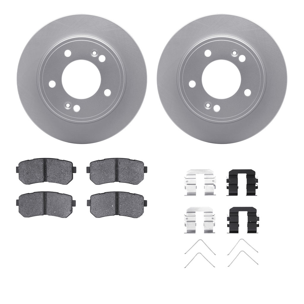 Dynamic Friction 4512-03149 - Brake Kit - Geostop Rotors and 5000 Advanced Brake Pads (Ceramic) with Hardware