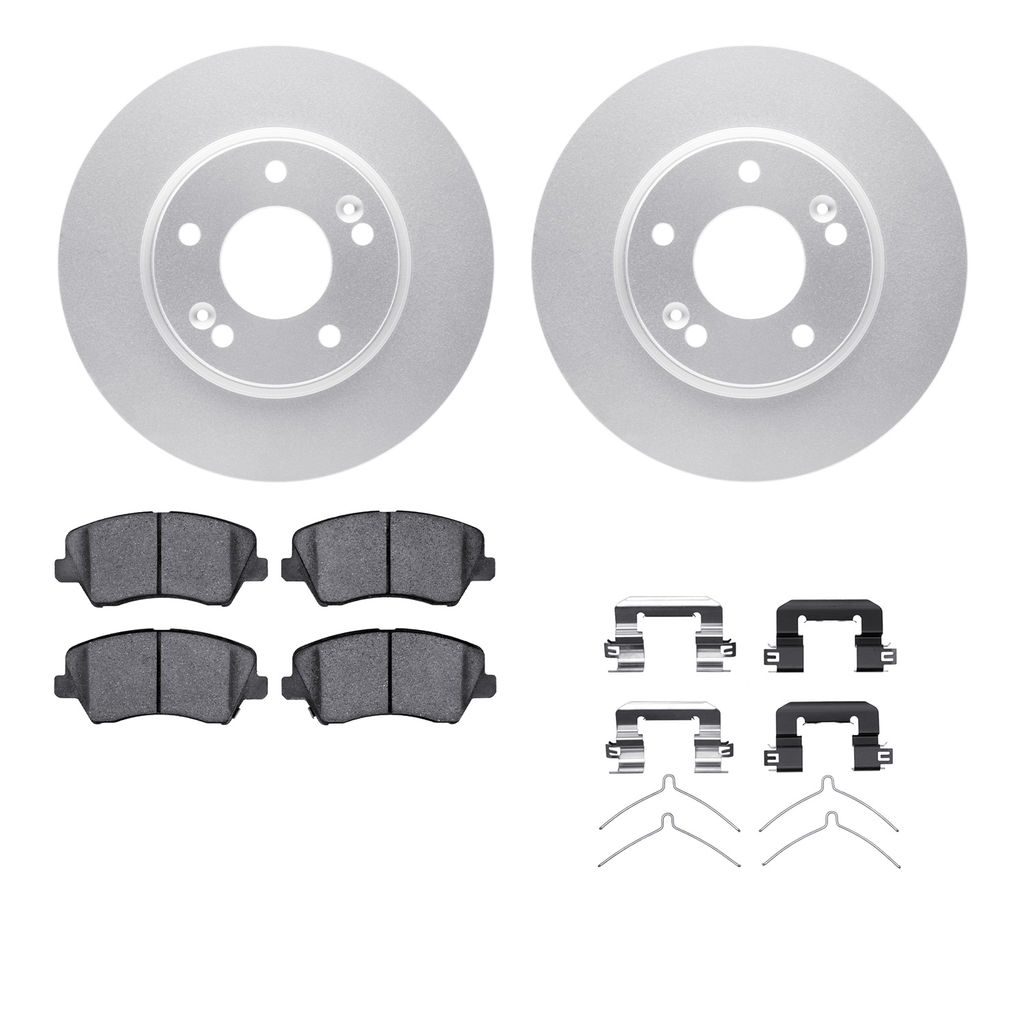 Dynamic Friction 4512-03153 - Brake Kit - Geostop Rotors and 5000 Advanced Brake Pads (Ceramic) with Hardware