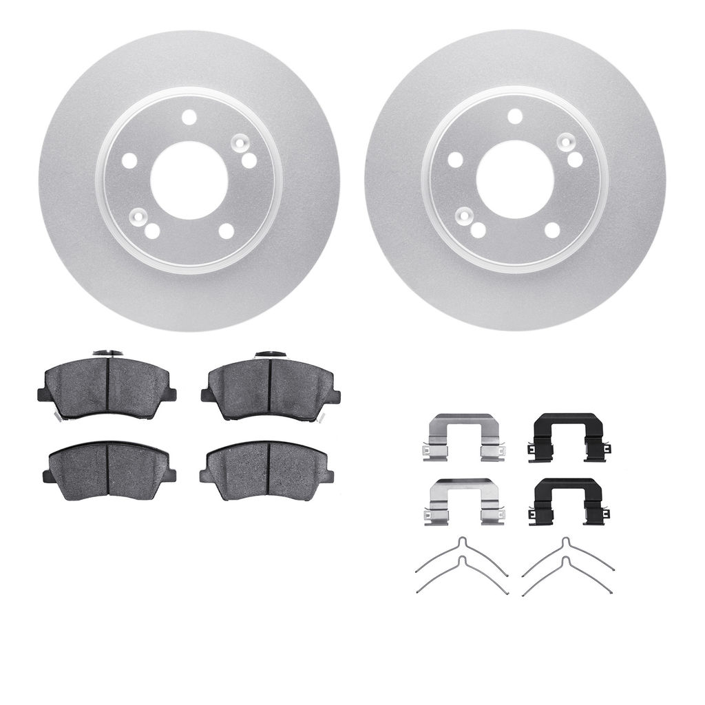 Dynamic Friction 4512-03154 - Brake Kit - Geostop Rotors and 5000 Advanced Brake Pads (Ceramic) with Hardware
