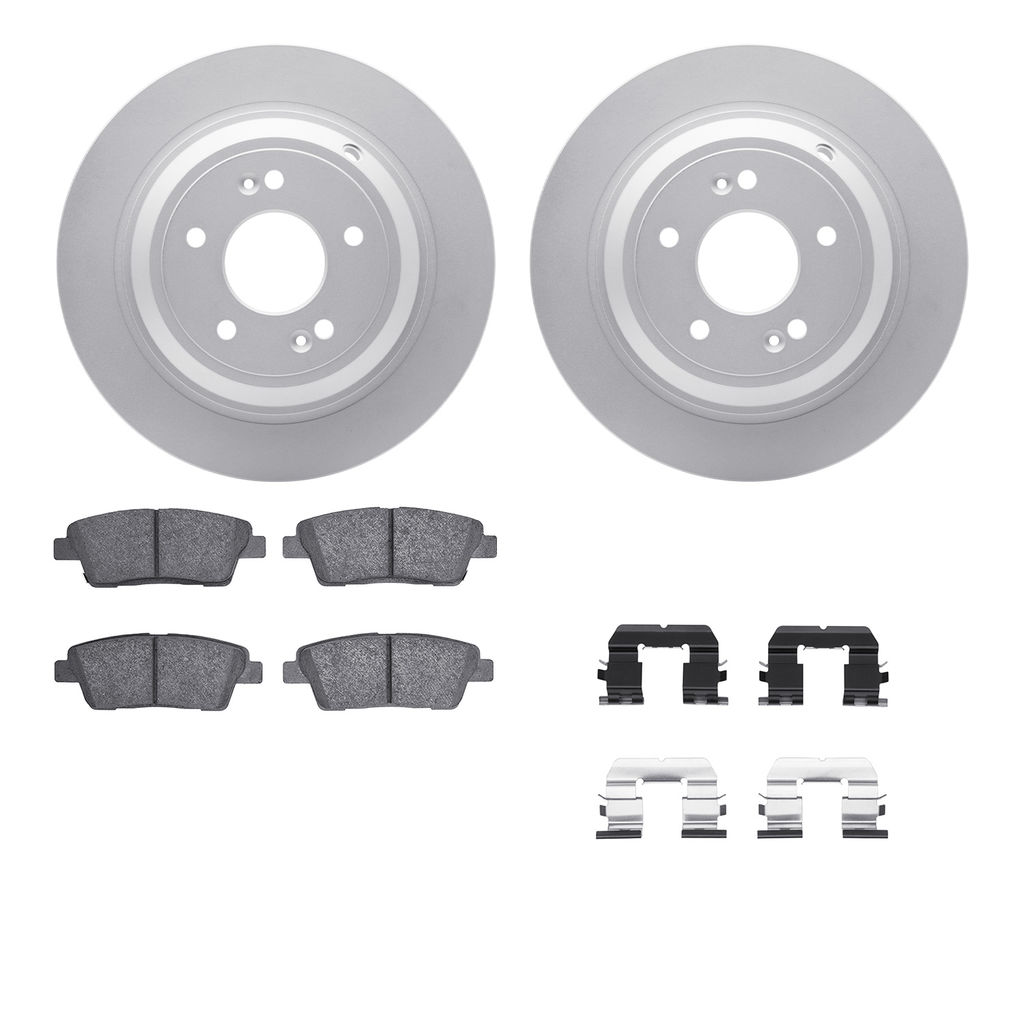 Dynamic Friction 4512-03156 - Brake Kit - Geostop Rotors and 5000 Advanced Brake Pads (Ceramic) with Hardware