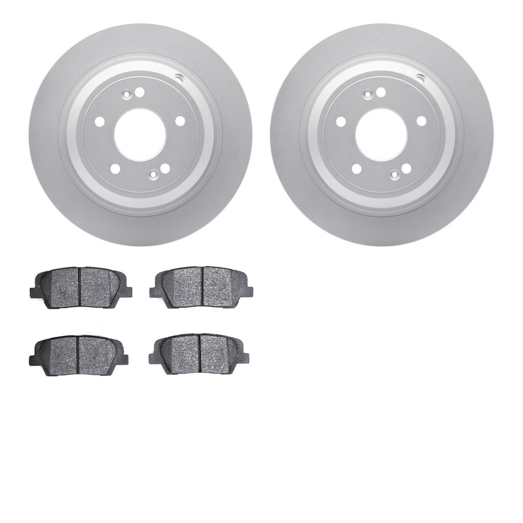Dynamic Friction 4512-03157 - Brake Kit - Geostop Rotors and 5000 Advanced Brake Pads (Ceramic) with Hardware