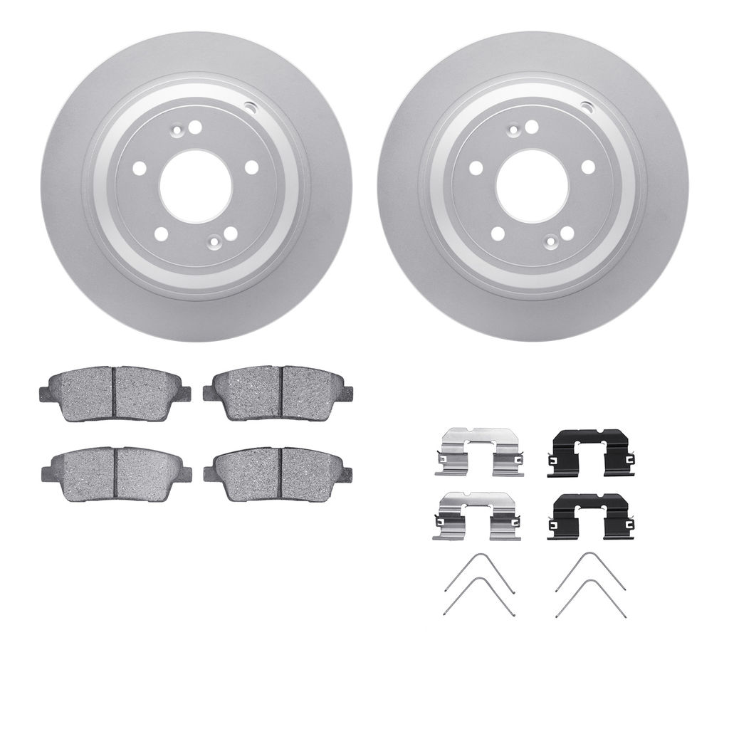 Dynamic Friction 4512-03158 - Brake Kit - Geostop Rotors and 5000 Advanced Brake Pads (Ceramic) with Hardware