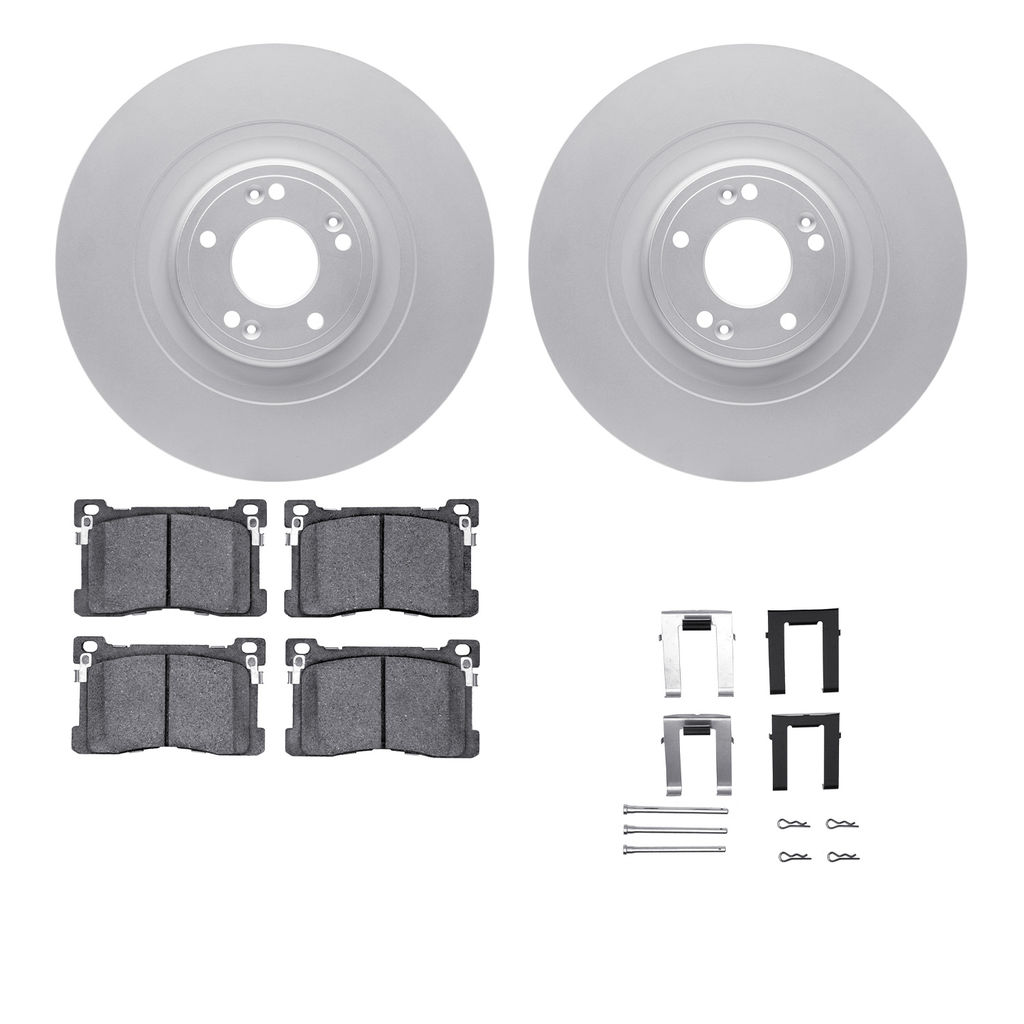 Dynamic Friction 4512-03159 - Brake Kit - Geostop Rotors and 5000 Advanced Brake Pads (Ceramic) with Hardware