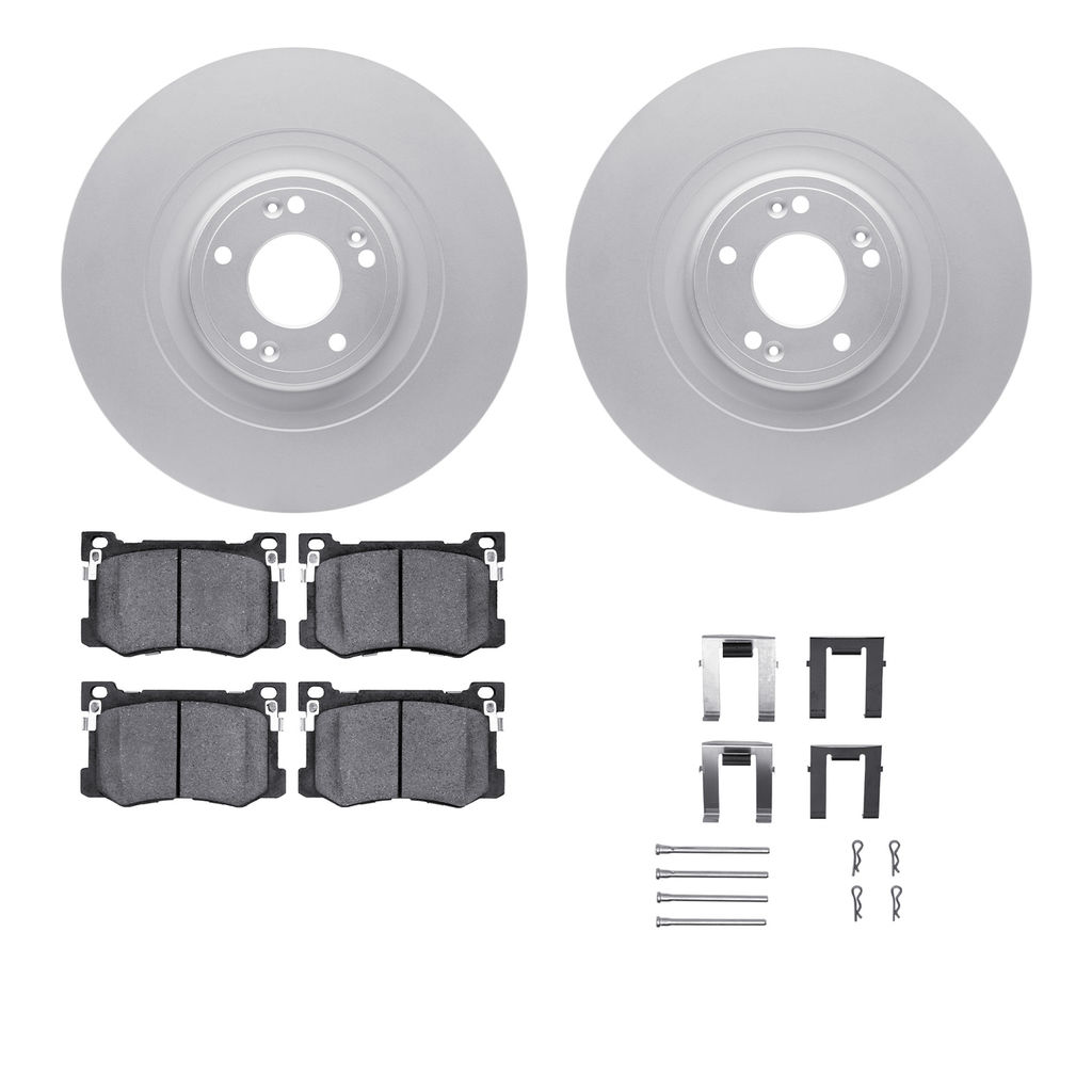 Dynamic Friction 4512-03160 - Brake Kit - Geostop Rotors and 5000 Advanced Brake Pads (Ceramic) with Hardware