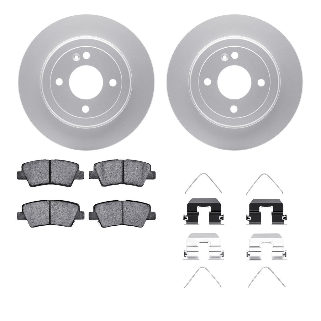 Dynamic Friction 4512-03162 - Brake Kit - Geostop Rotors and 5000 Advanced Brake Pads (Ceramic) with Hardware