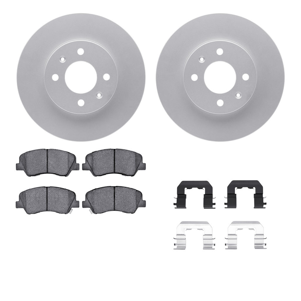 Dynamic Friction 4512-03163 - Brake Kit - Geostop Rotors and 5000 Advanced Brake Pads (Ceramic) with Hardware