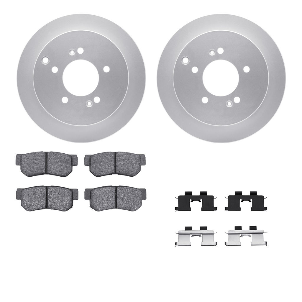 Dynamic Friction 4512-03165 - Brake Kit - Geostop Rotors and 5000 Advanced Brake Pads (Ceramic) with Hardware