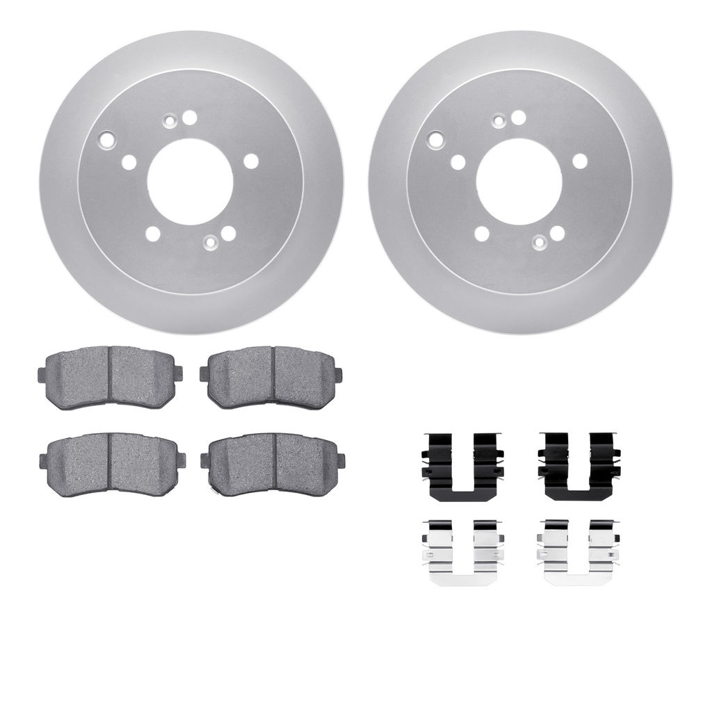 Dynamic Friction 4512-03167 - Brake Kit - Geostop Rotors and 5000 Advanced Brake Pads (Ceramic) with Hardware