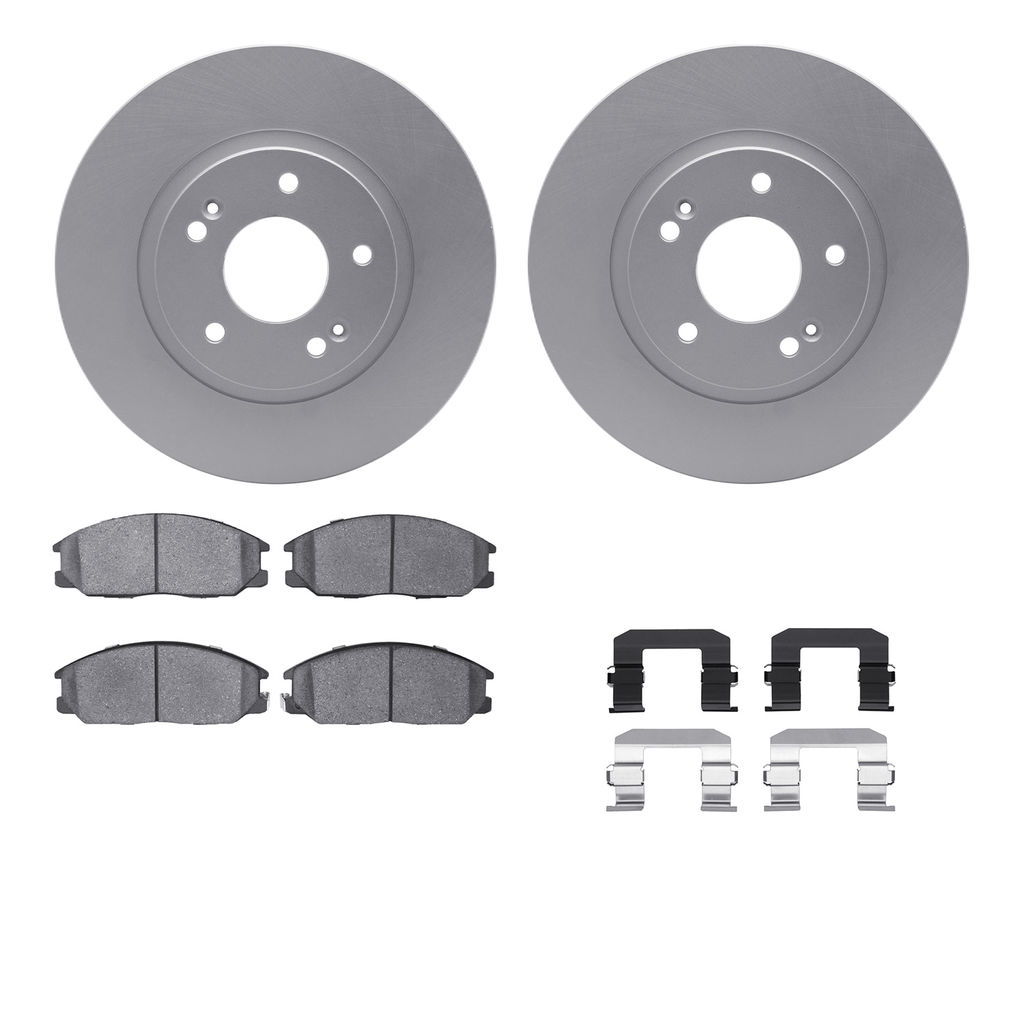 Dynamic Friction 4512-03168 - Brake Kit - Geostop Rotors and 5000 Advanced Brake Pads (Ceramic) with Hardware