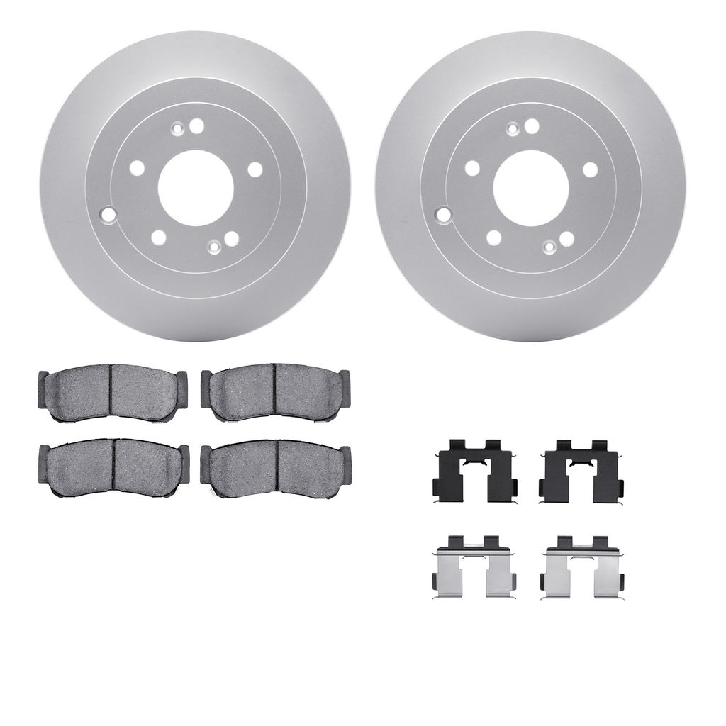 Dynamic Friction 4512-03169 - Brake Kit - Geostop Rotors and 5000 Advanced Brake Pads (Ceramic) with Hardware