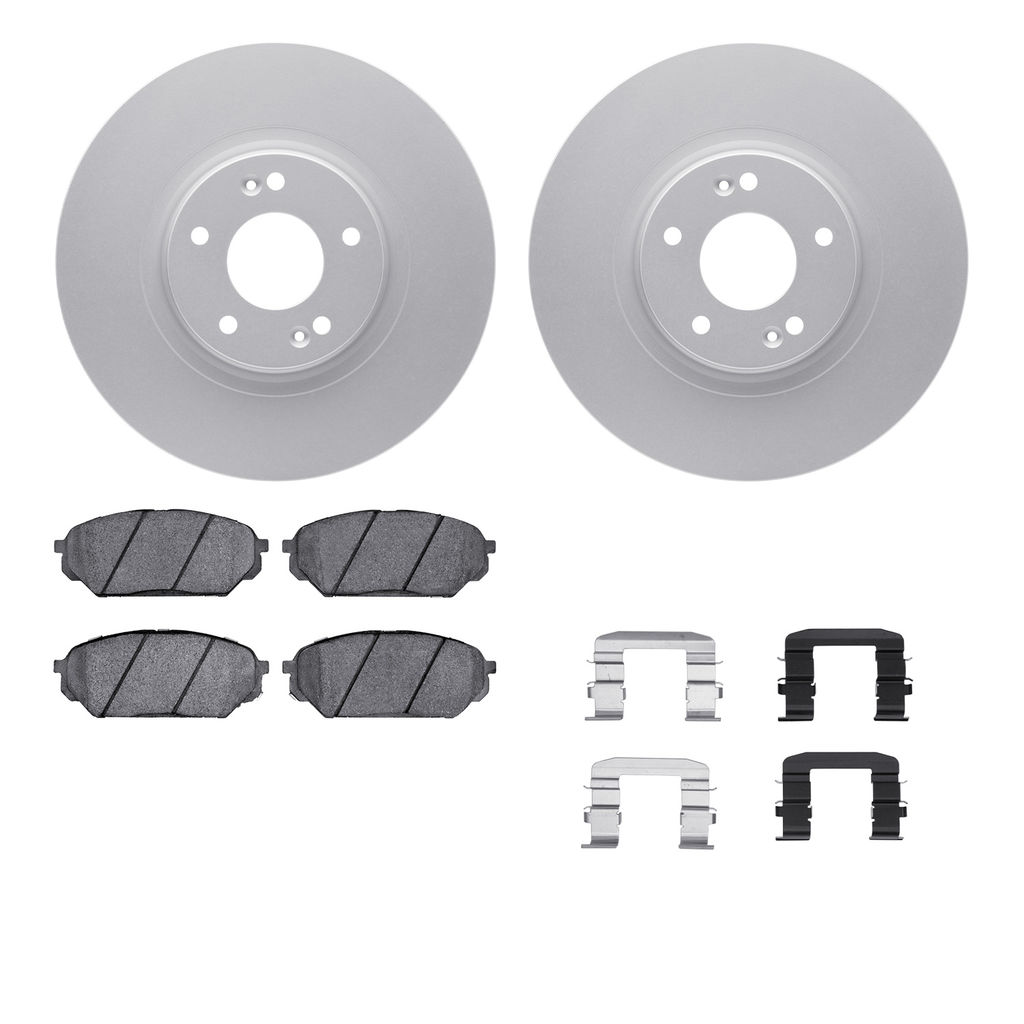 Dynamic Friction 4512-03170 - Brake Kit - Geostop Rotors and 5000 Advanced Brake Pads (Ceramic) with Hardware