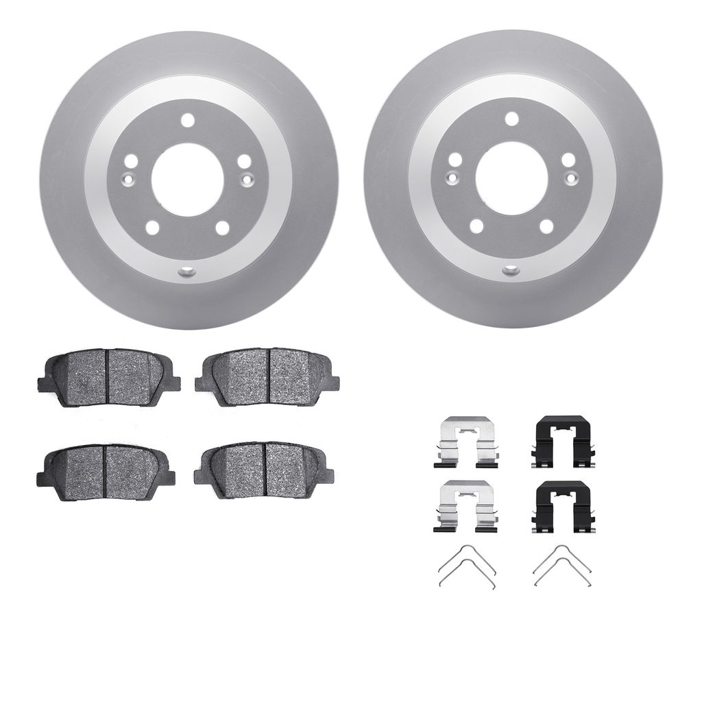 Dynamic Friction 4512-03174 - Brake Kit - Geostop Rotors and 5000 Advanced Brake Pads (Ceramic) with Hardware