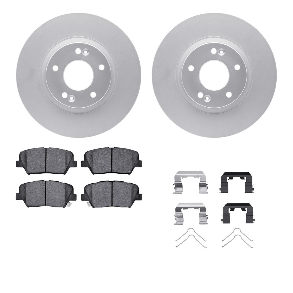 Dynamic Friction 4512-03175 - Brake Kit - Geostop Rotors and 5000 Advanced Brake Pads (Ceramic) with Hardware