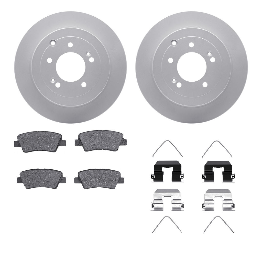 Dynamic Friction 4512-03176 - Brake Kit - Geostop Rotors and 5000 Advanced Brake Pads (Ceramic) with Hardware