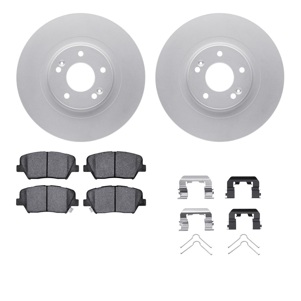 Dynamic Friction 4512-03178 - Brake Kit - Geostop Rotors and 5000 Advanced Brake Pads (Ceramic) with Hardware