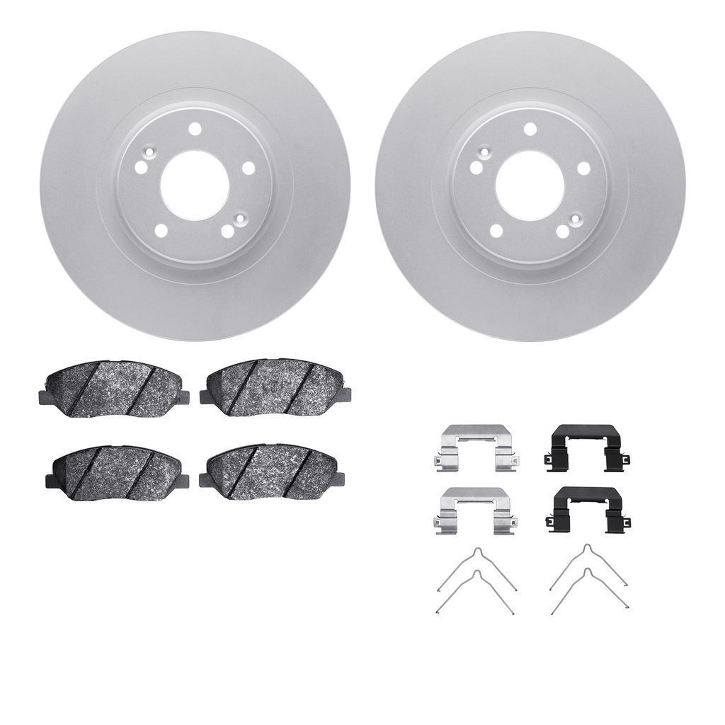 Dynamic Friction 4512-03179 - Brake Kit - Geostop Rotors and 5000 Advanced Brake Pads (Ceramic) with Hardware