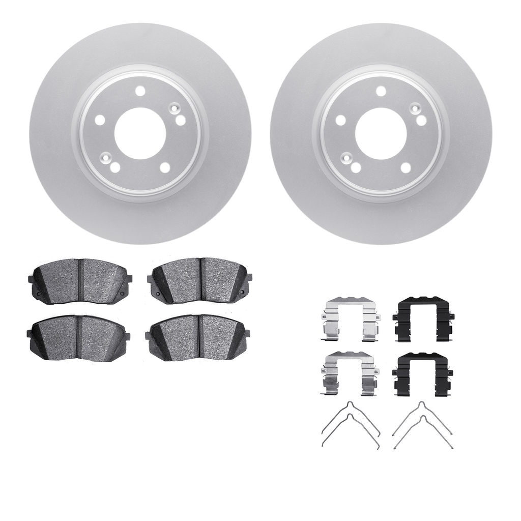 Dynamic Friction 4512-03182 - Brake Kit - Geostop Rotors and 5000 Advanced Brake Pads (Ceramic) with Hardware