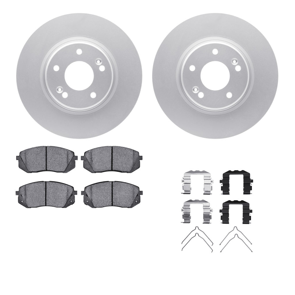 Dynamic Friction 4512-03184 - Brake Kit - Geostop Rotors and 5000 Advanced Brake Pads (Ceramic) with Hardware