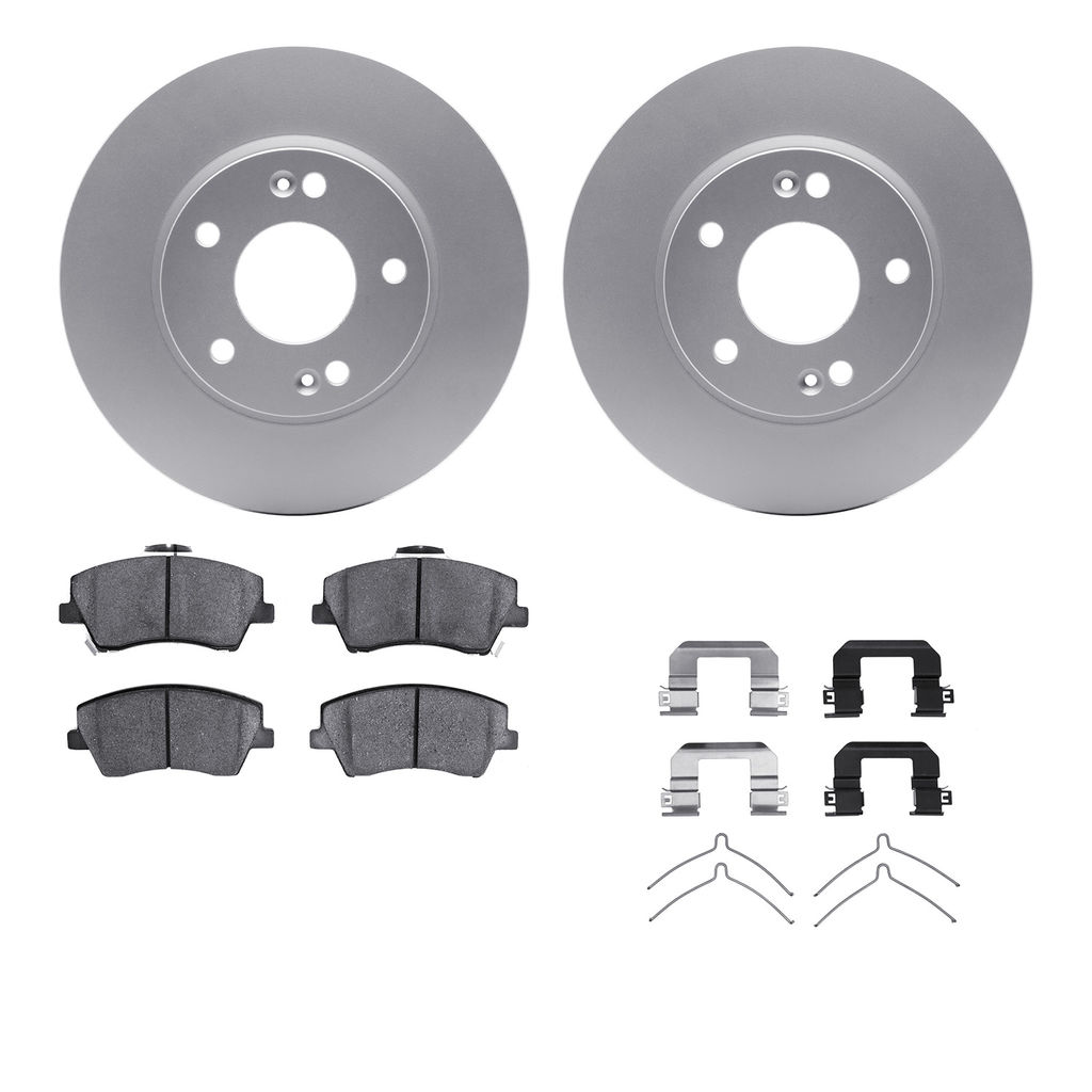 Dynamic Friction 4512-03185 - Brake Kit - Geostop Rotors and 5000 Advanced Brake Pads (Ceramic) with Hardware