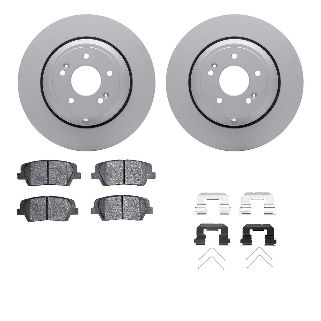 Dynamic Friction 4512-03186 - Brake Kit - Geostop Rotors and 5000 Advanced Brake Pads (Ceramic) with Hardware