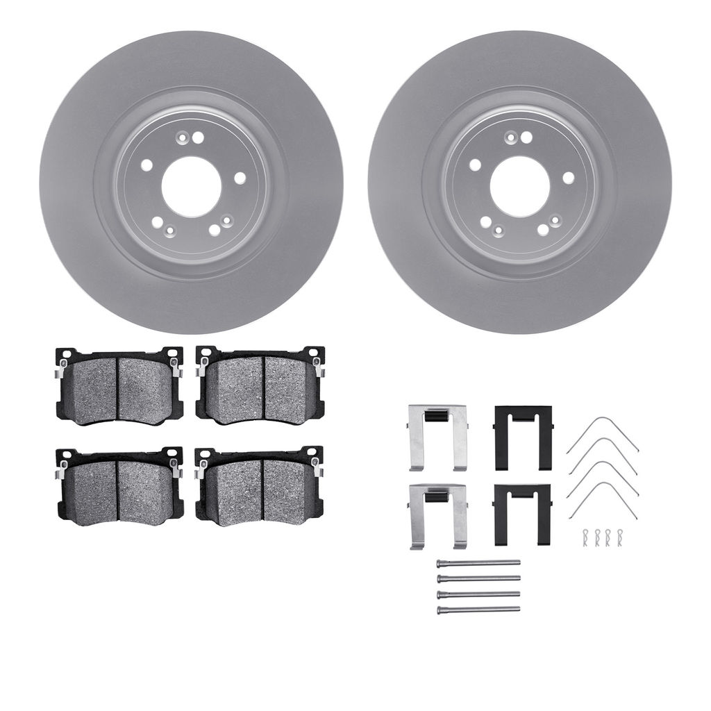Dynamic Friction 4512-03188 - Brake Kit - Geostop Rotors and 5000 Advanced Brake Pads (Ceramic) with Hardware
