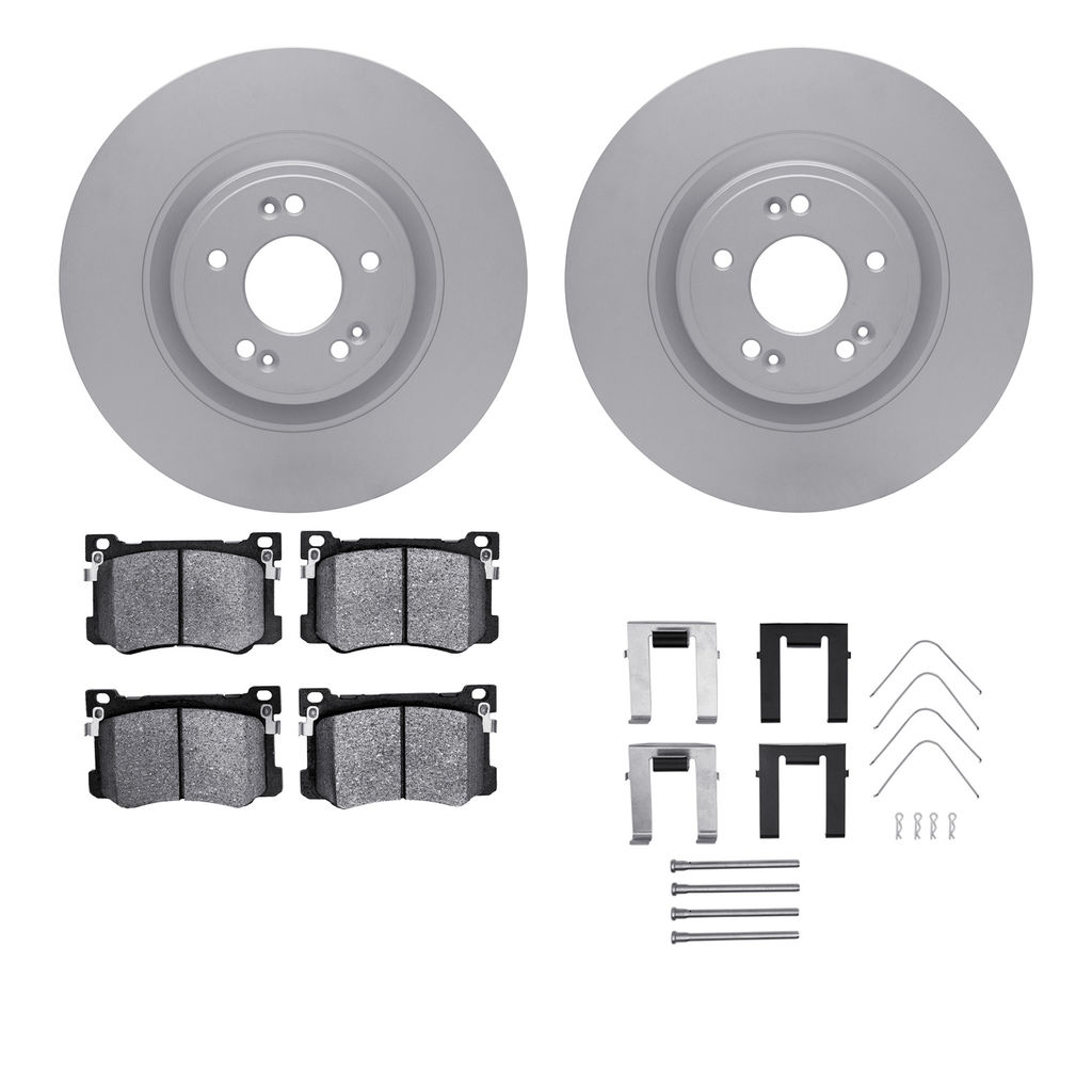 Dynamic Friction 4512-03189 - Brake Kit - Geostop Rotors and 5000 Advanced Brake Pads (Ceramic) with Hardware