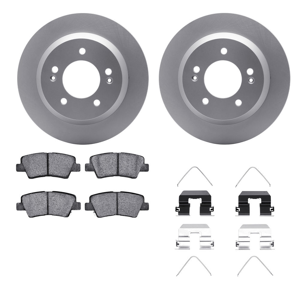 Dynamic Friction 4512-03190 - Brake Kit - Geostop Rotors and 5000 Advanced Brake Pads (Ceramic) with Hardware