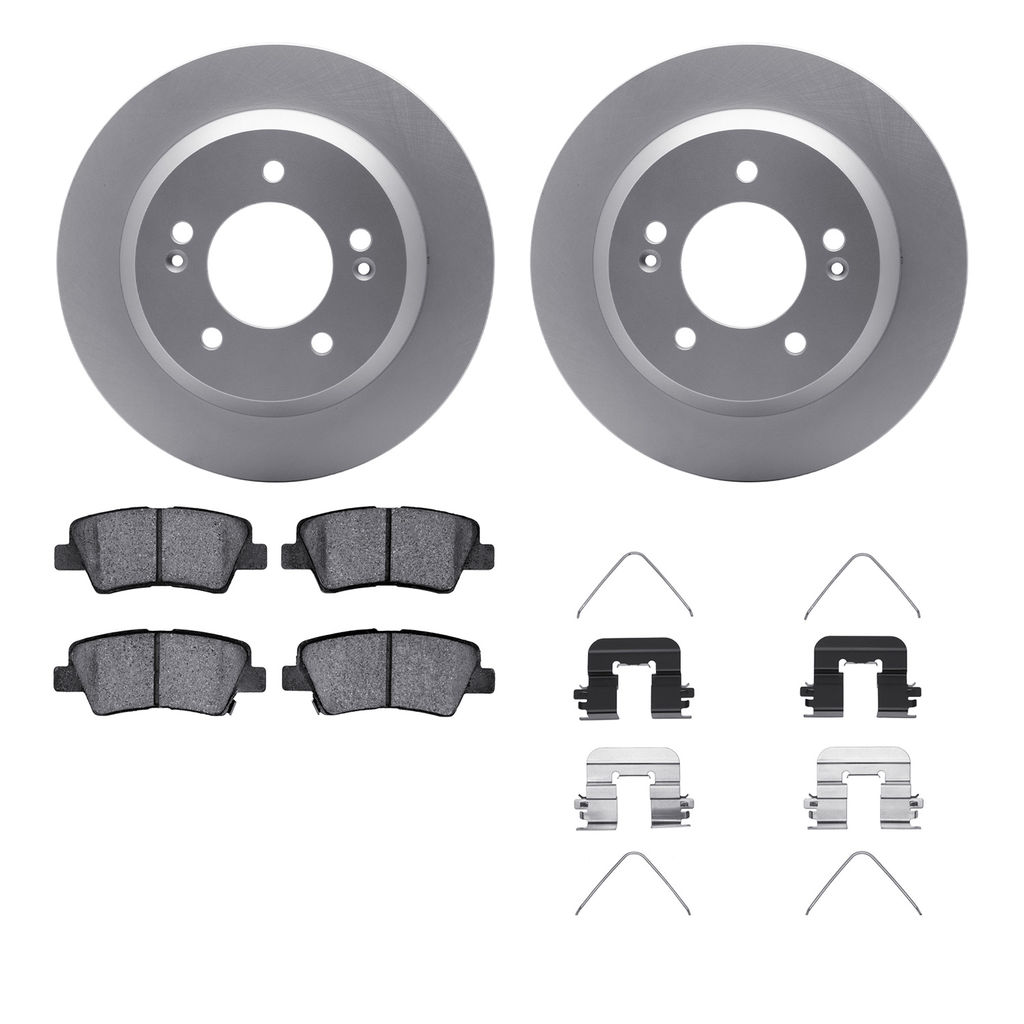 Dynamic Friction 4512-03191 - Brake Kit - Geostop Rotors and 5000 Advanced Brake Pads (Ceramic) with Hardware