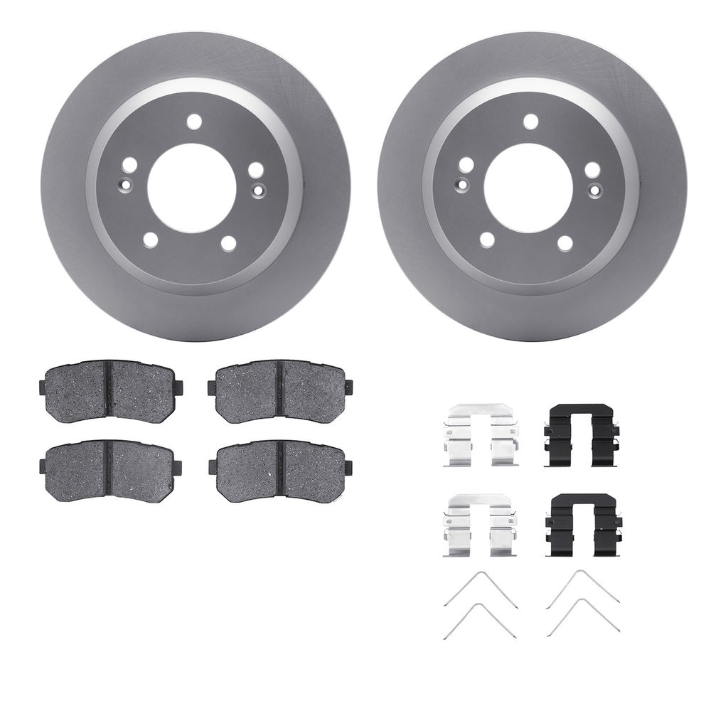 Dynamic Friction 4512-03192 - Brake Kit - Geostop Rotors and 5000 Advanced Brake Pads (Ceramic) with Hardware