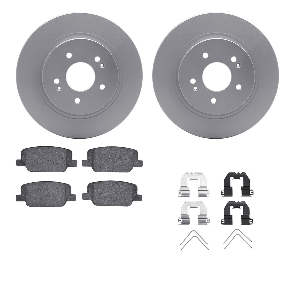 Dynamic Friction 4512-03193 - Brake Kit - Geostop Rotors and 5000 Advanced Brake Pads (Ceramic) with Hardware