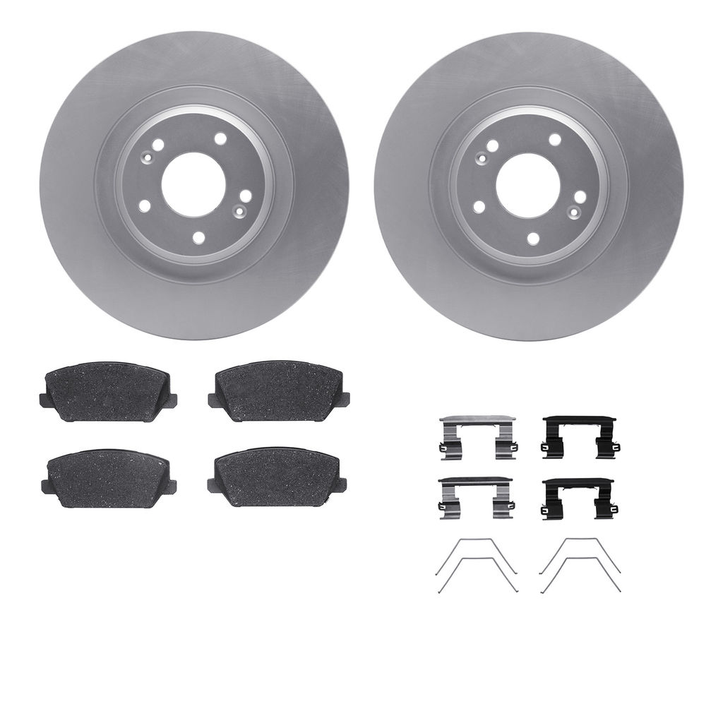 Dynamic Friction 4512-03194 - Brake Kit - Geostop Rotors and 5000 Advanced Brake Pads (Low-Metallic) with Hardware