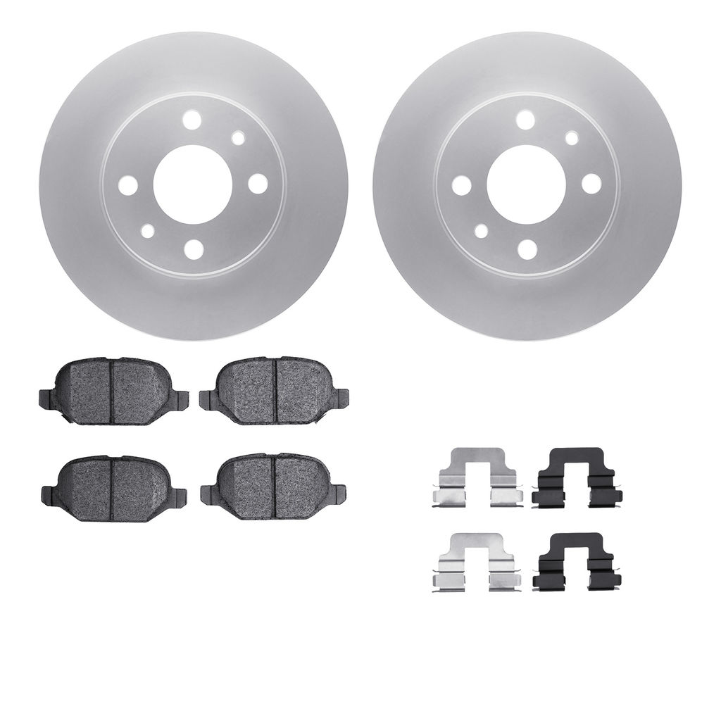 Dynamic Friction 4512-07007 - Brake Kit - Geostop Rotors and 5000 Advanced Brake Pads (Ceramic) with Hardware