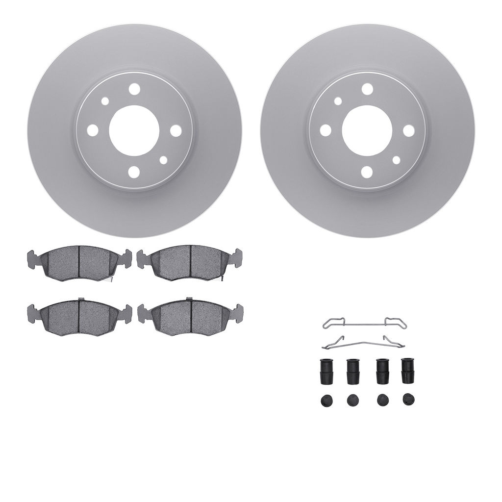 Dynamic Friction 4512-07008 - Brake Kit - Geostop Rotors and 5000 Advanced Brake Pads (Ceramic) with Hardware