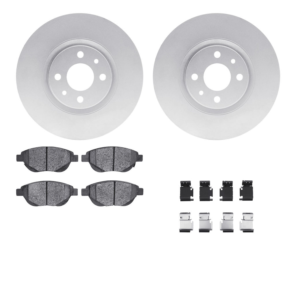 Dynamic Friction 4512-07010 - Brake Kit - Geostop Rotors and 5000 Advanced Brake Pads (Low-Metallic) with Hardware