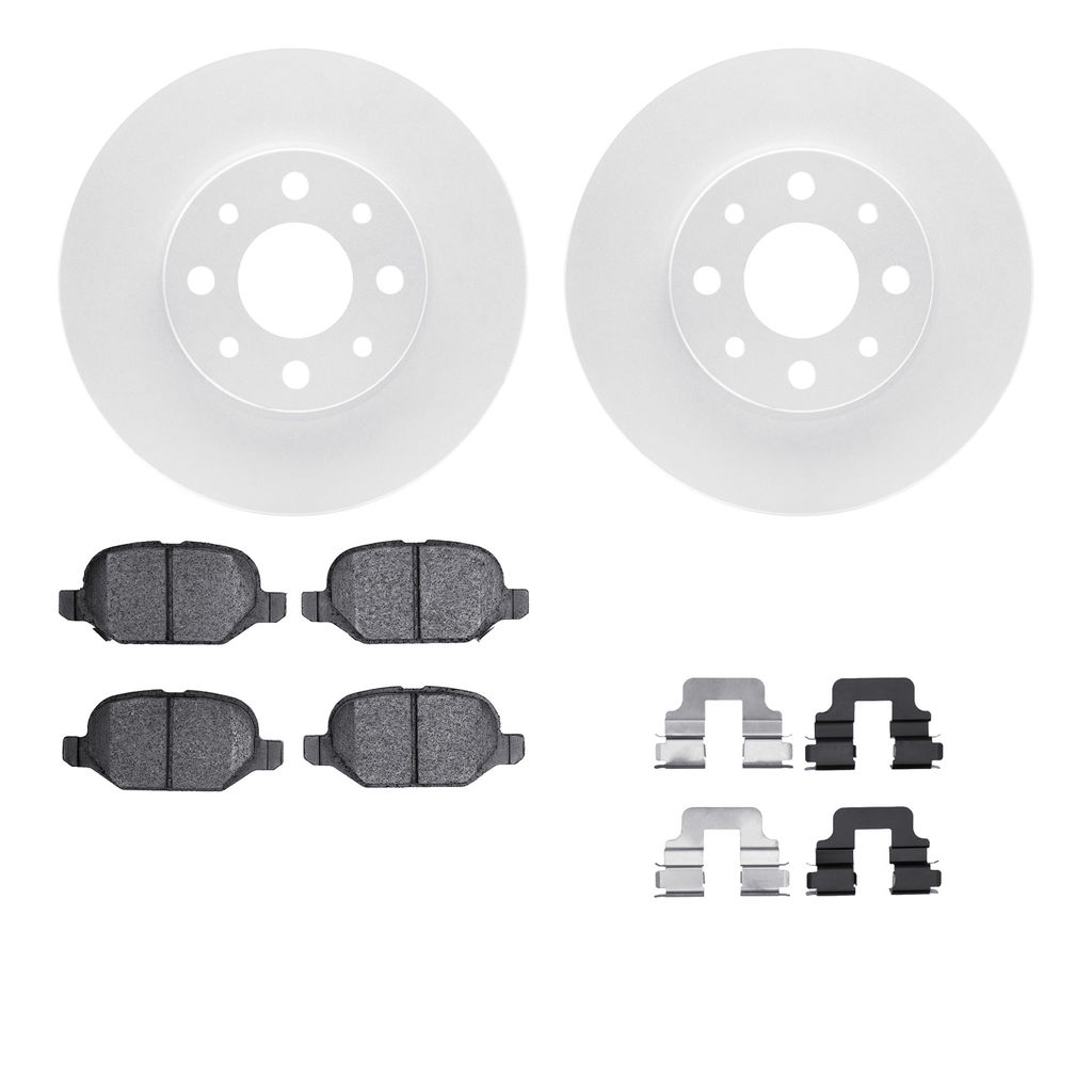 Dynamic Friction 4512-07011 - Brake Kit - Geostop Rotors and 5000 Advanced Brake Pads (Ceramic) with Hardware
