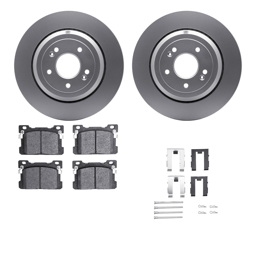 Dynamic Friction 4512-10004 - Brake Kit - Geostop Rotors and 5000 Advanced Brake Pads (Ceramic) with Hardware