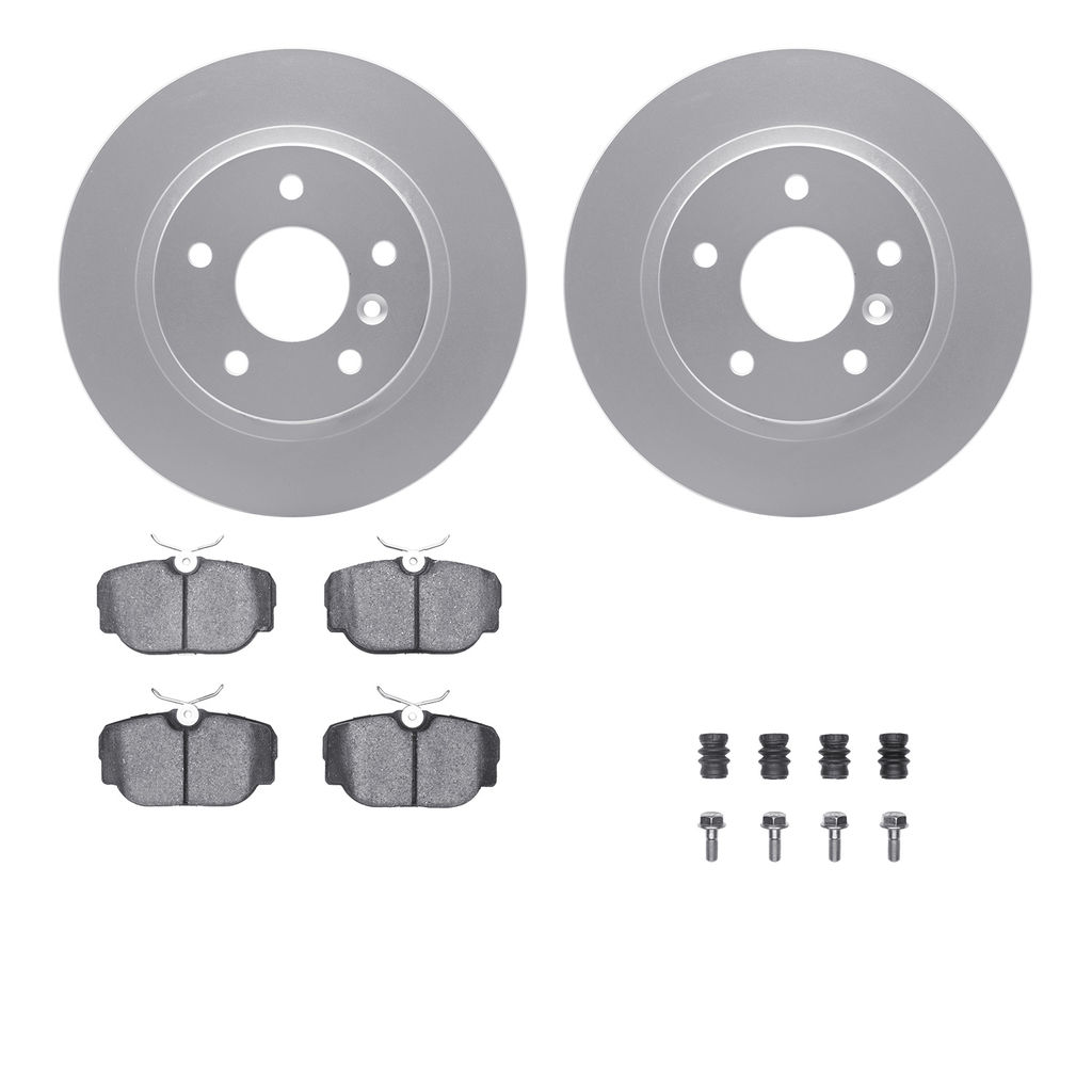 Dynamic Friction 4512-11034 - Brake Kit - Geostop Rotors and 5000 Advanced Brake Pads (Low-Metallic) with Hardware
