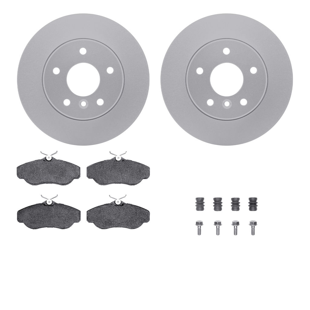 Dynamic Friction 4512-11036 - Brake Kit - Geostop Rotors and 5000 Advanced Brake Pads (Low-Metallic) with Hardware