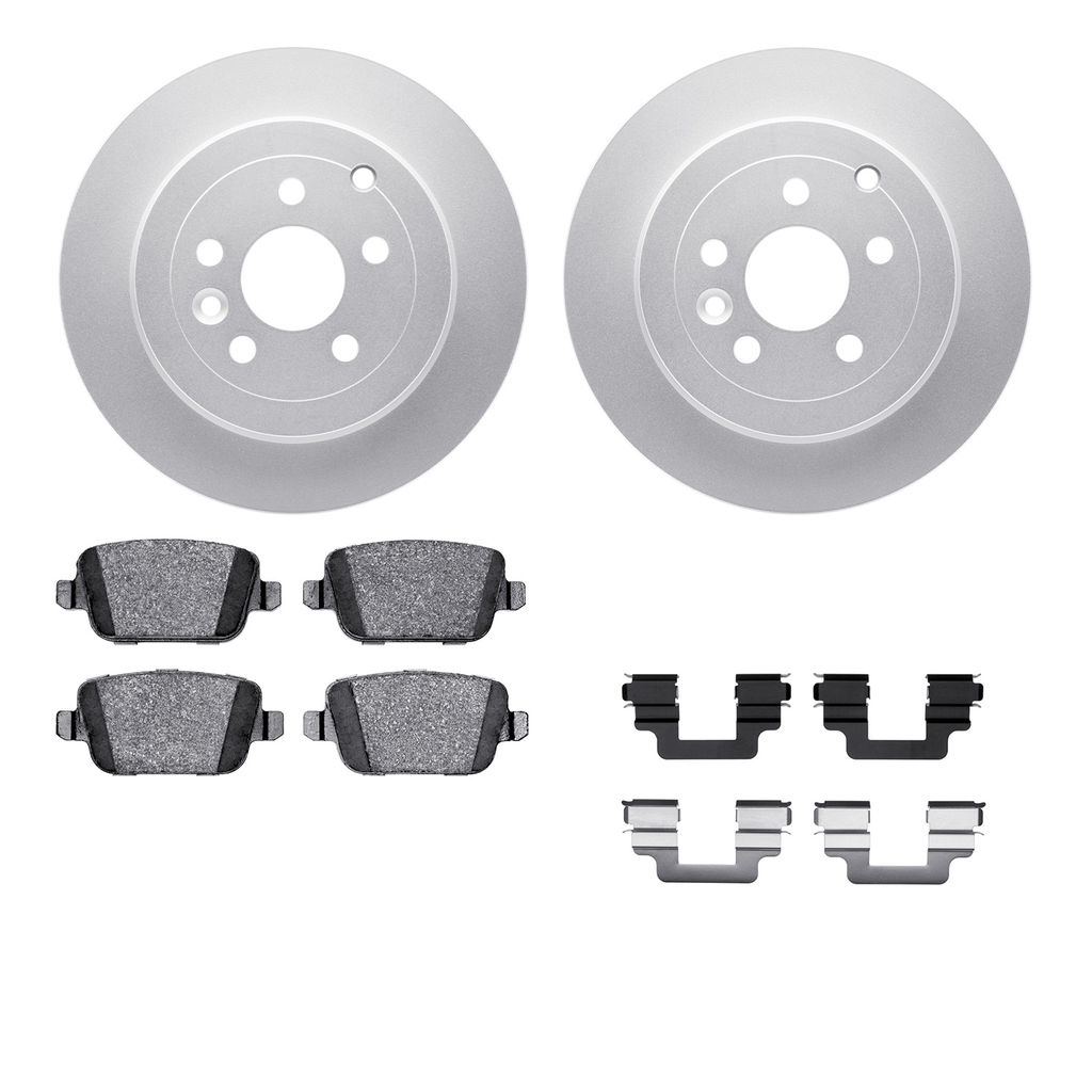 Dynamic Friction 4512-11052 - Brake Kit - Geostop Rotors and 5000 Advanced Brake Pads (Low-Metallic) with Hardware
