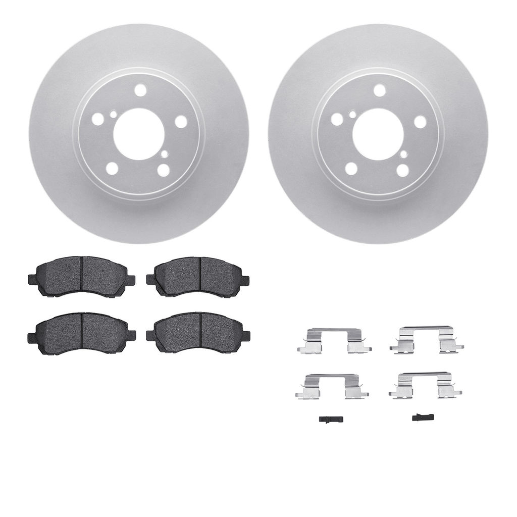 Dynamic Friction 4512-13043 - Brake Kit - Geostop Rotors and 5000 Advanced Brake Pads (Ceramic) with Hardware